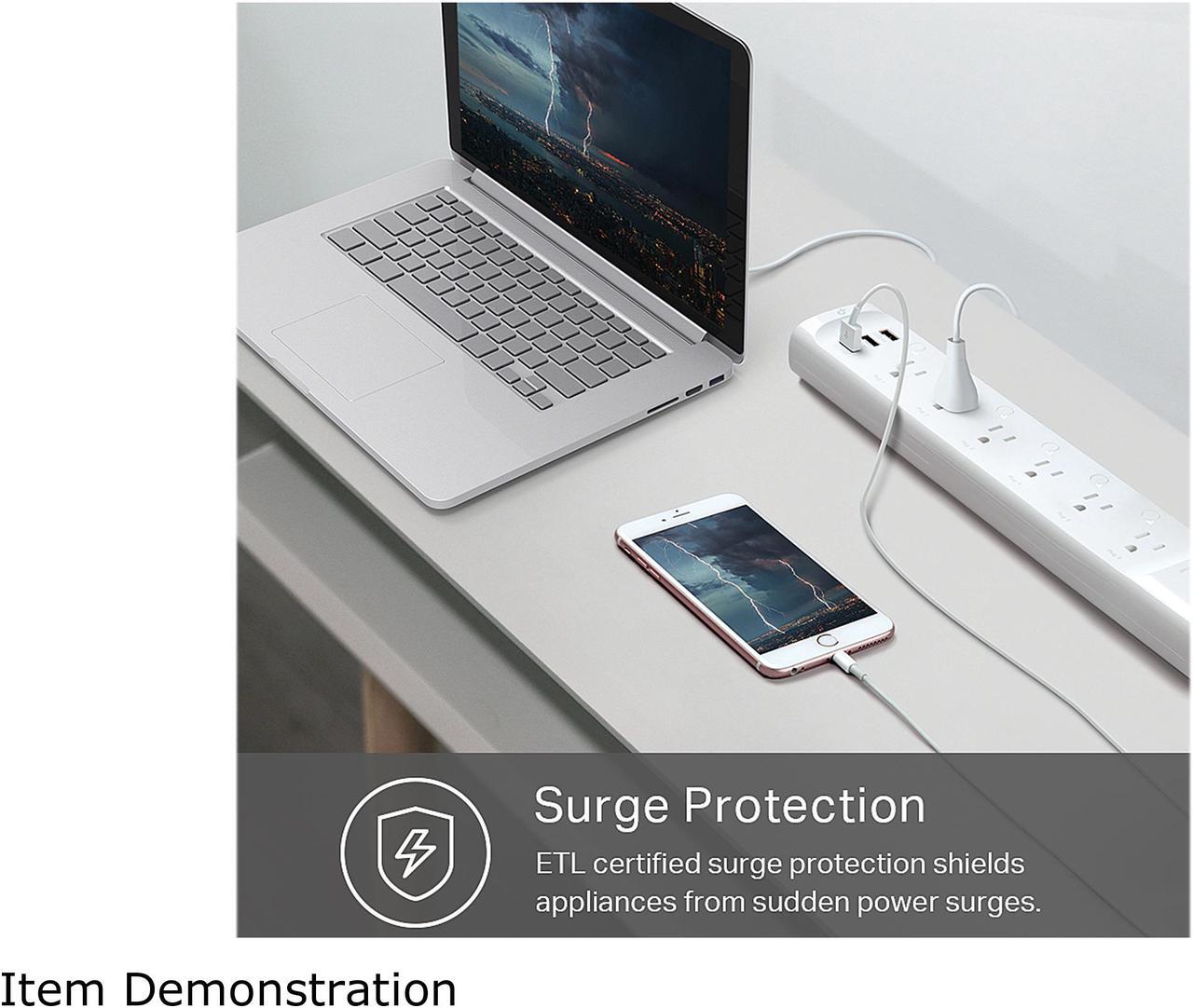 Alt view image 8 of 10 - Kasa Smart Plug Power Strip HS300, Surge Protector with 6 Individually Controlled Smart Outlets and 3 USB Ports, Works with Alexa & Google Home, No Hub Required