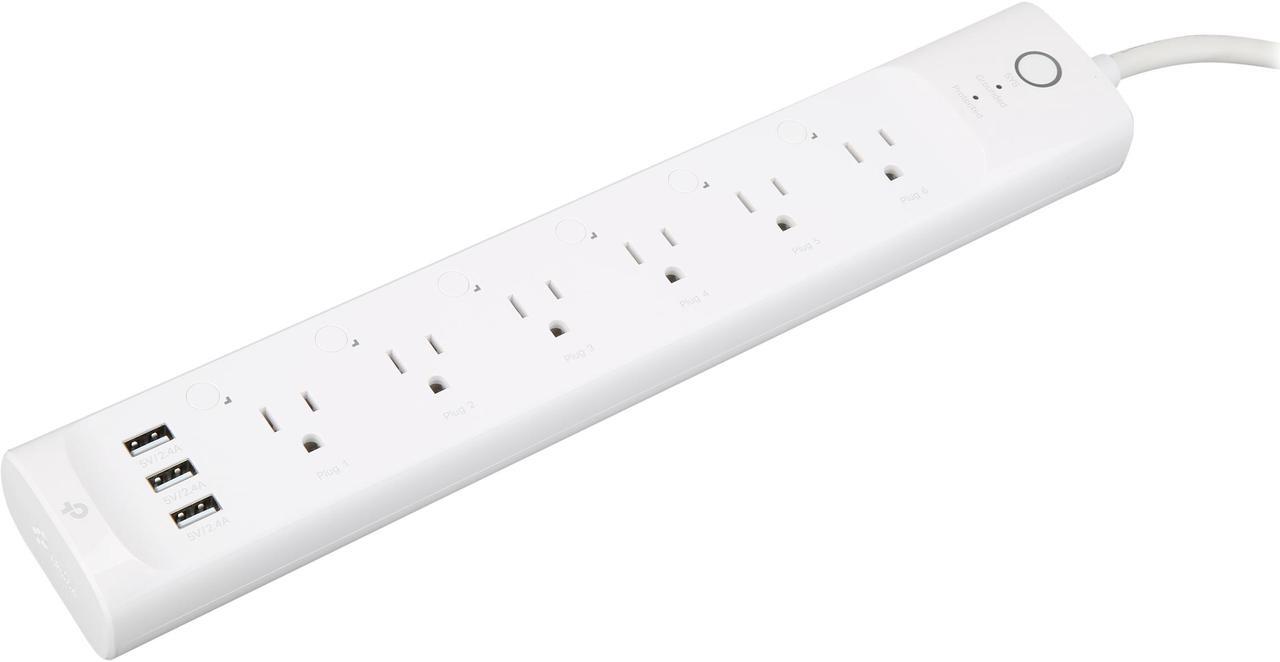 Main image of Kasa Smart Plug Power Strip HS300, Surge Protector with 6 Individually Controlled Smart Outlets and 3 USB Ports, Works with Alexa & Google Home, No Hub Required