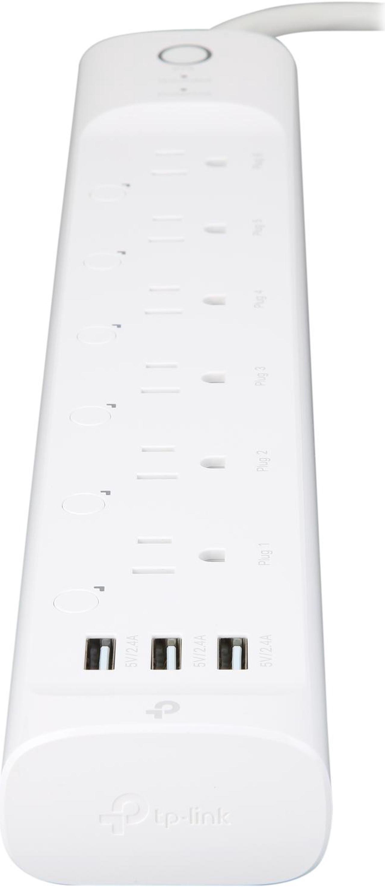 Alt view image 3 of 10 - Kasa Smart Plug Power Strip HS300, Surge Protector with 6 Individually Controlled Smart Outlets and 3 USB Ports, Works with Alexa & Google Home, No Hub Required