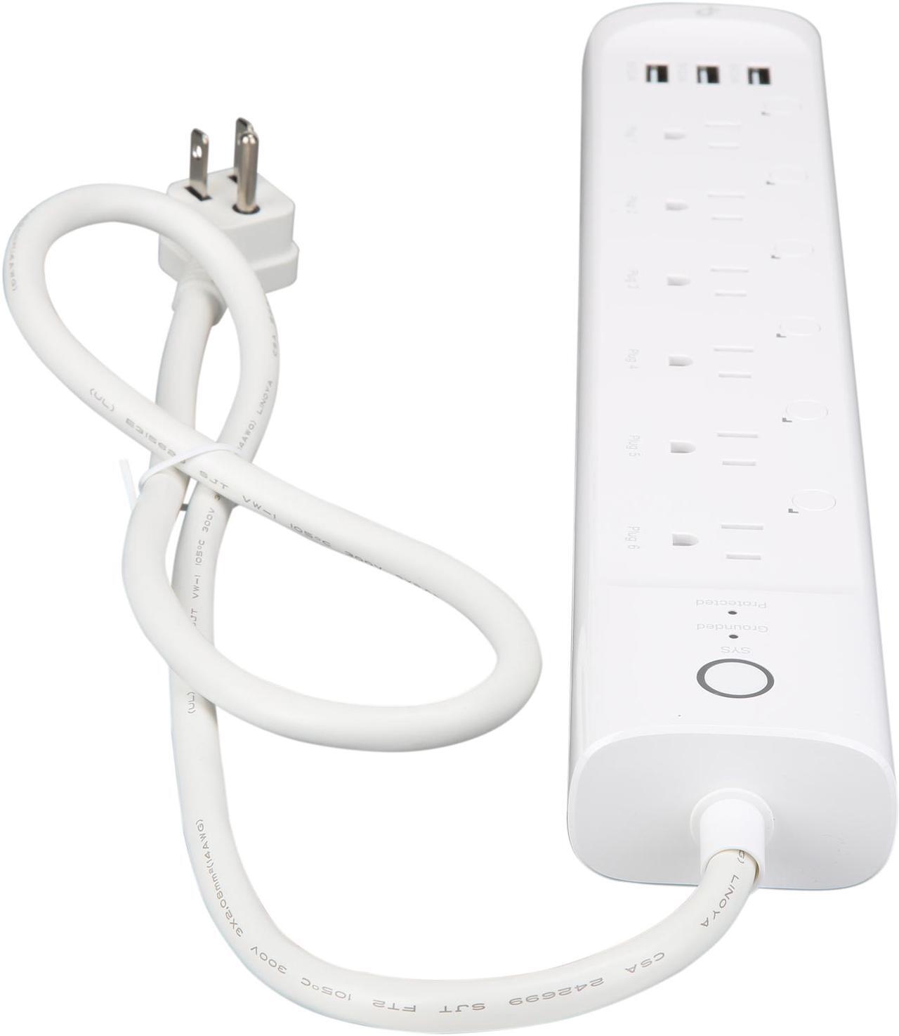 Alt view image 5 of 10 - Kasa Smart Plug Power Strip HS300, Surge Protector with 6 Individually Controlled Smart Outlets and 3 USB Ports, Works with Alexa & Google Home, No Hub Required