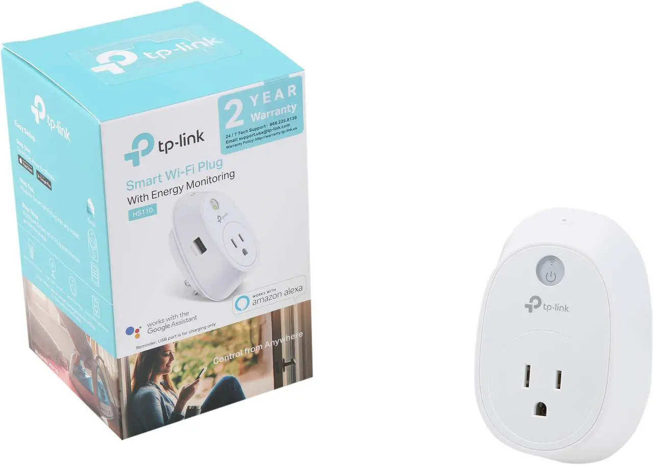 Alt view image 14 of 13 - TP-LINK HS110 V2 Smart Plug with USB Charging Port, Wi-Fi Enabled, Control Your Electronics from Anywhere, Energy Monitoring, Compatible with Google Home and Amazon Echo Alexa
