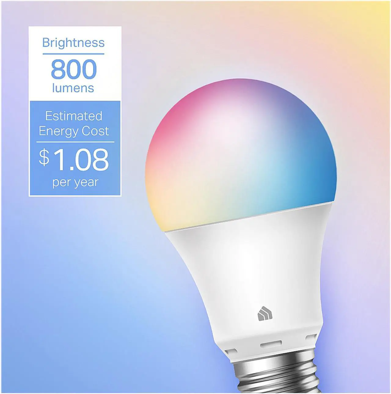 Alt view image 4 of 5 - Kasa Smart Light Bulbs, Full Color Changing Dimmable Smart WiFi Bulbs Works with Alexa and Google Home, A19, 9W 800 Lumens,2.4Ghz only, No Hub Required, 2-Pack (KL125P2), multicolor