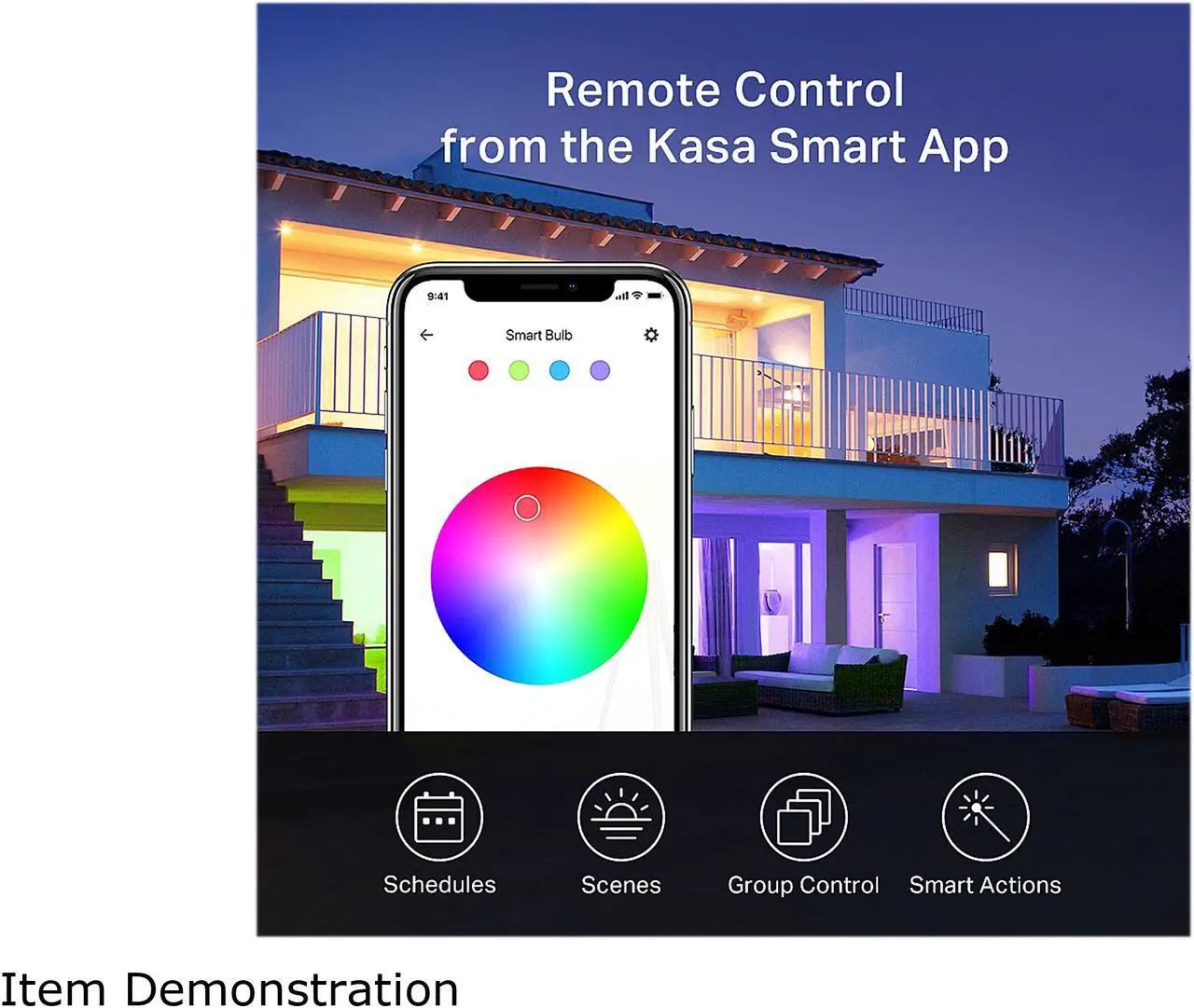 Alt view image 6 of 5 - Kasa Smart Light Bulbs, Full Color Changing Dimmable Smart WiFi Bulbs Works with Alexa and Google Home, A19, 9W 800 Lumens,2.4Ghz only, No Hub Required, 2-Pack (KL125P2), multicolor