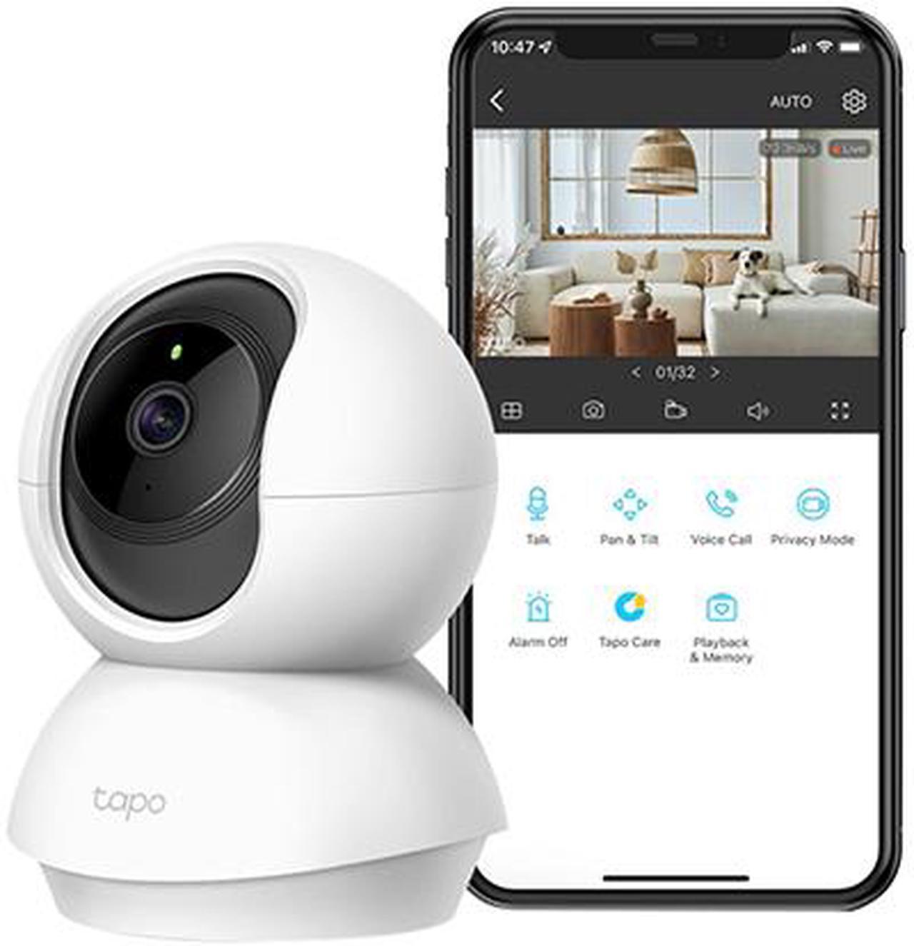 TP-Link Tapo 2K Pan Tilt Security Camera for Baby Monitor, Dog Camera w/ Motion Detection, 2-Way Audio Siren, Night Vision, Cloud &SD Card Storage (Up to 256 GB), Works with Alexa & Google Home (C210)