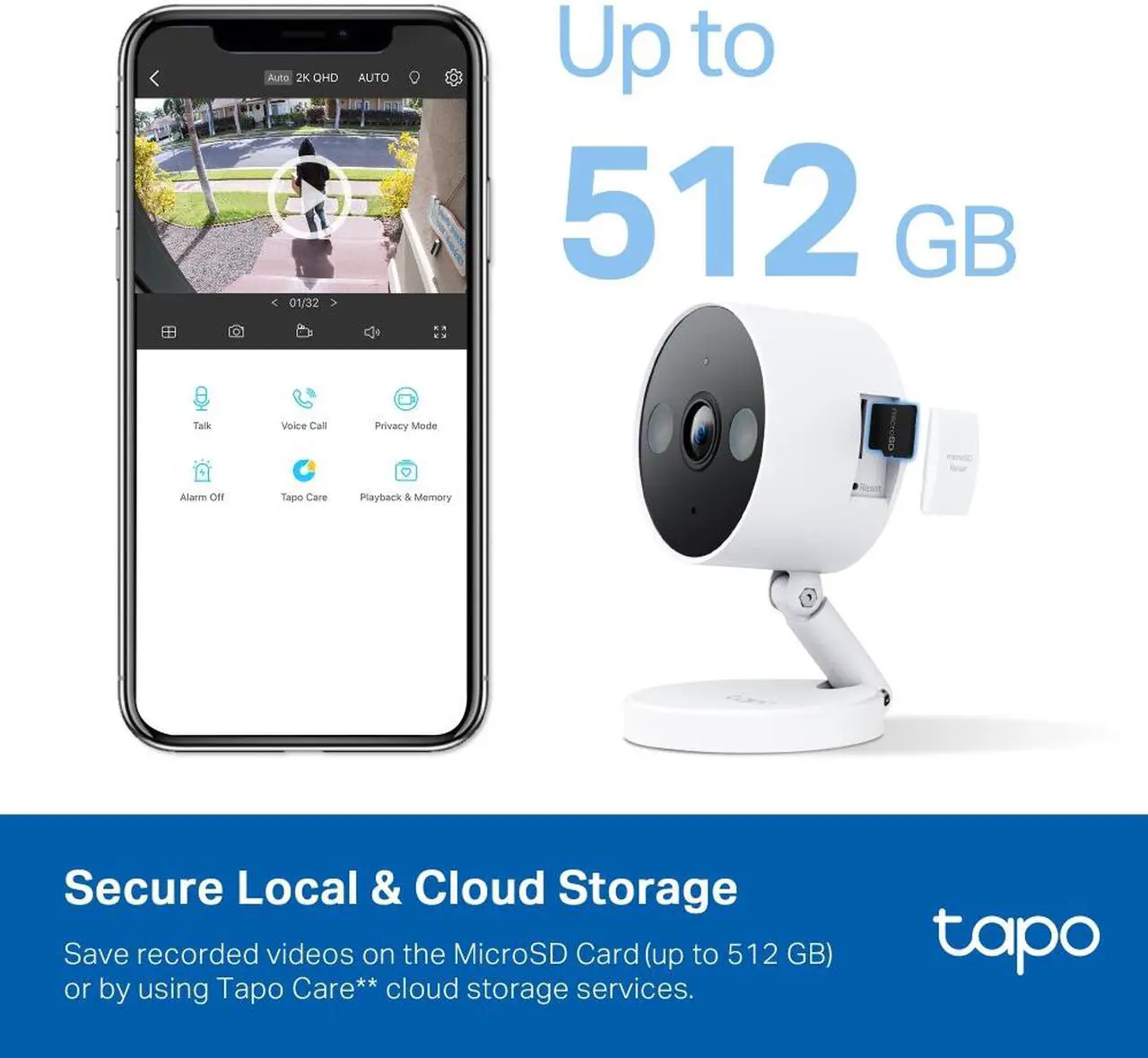 Alt view image 7 of 9 - TP-Link Tapo 2K QHD Security Camera, Indoor/Outdoor, Color Night Vision, Free Person/Pet/Vehicle Detection, Invisible IR Mode, SD Storage (Tapo C120)