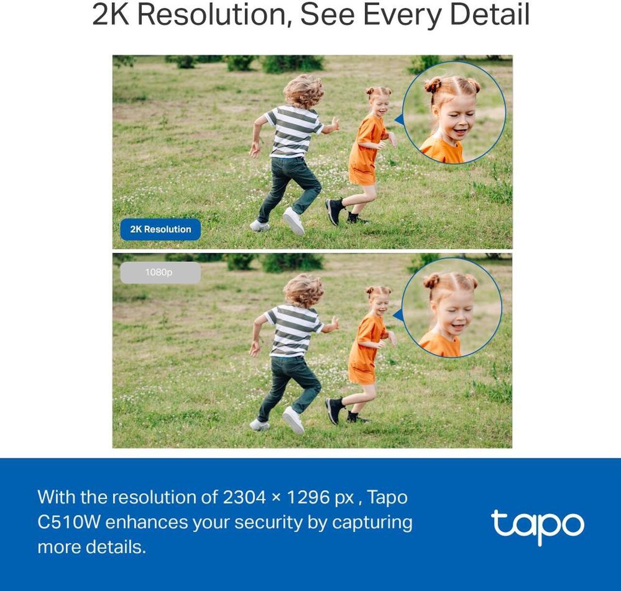 Alt view image 4 of 10 - TP-Link Tapo 2K Outdoor Pan/Tilt Security Wi-Fi Camera, 360° View, Motion Tracking, Compatible with Alexa & Google Home, Night Vision, Free AI Detection, Up to 512GB Storage (Tapo C510W)