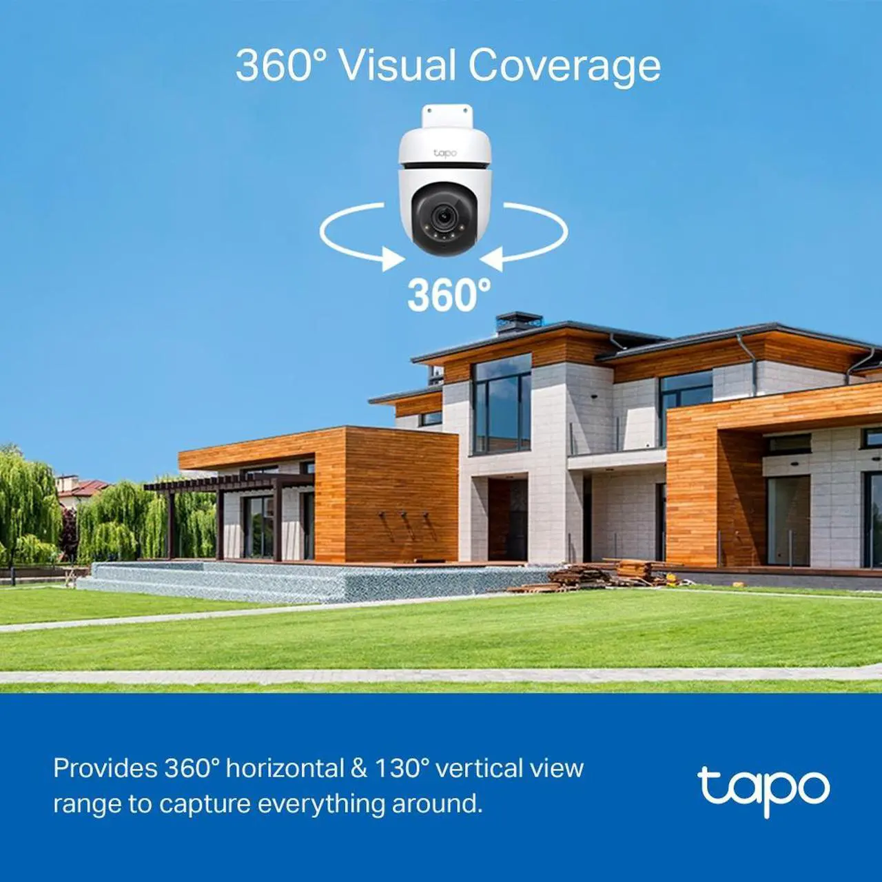Alt view image 6 of 10 - TP-Link Tapo 2K Outdoor Pan/Tilt Security Wi-Fi Camera, 360° View, Motion Tracking, Compatible with Alexa & Google Home, Night Vision, Free AI Detection, Up to 512GB Storage (Tapo C510W)