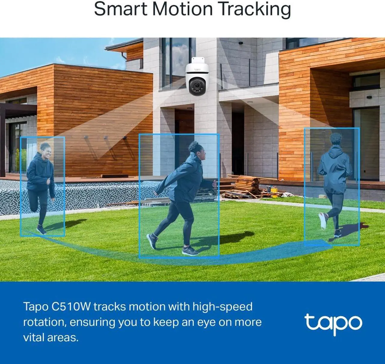 Alt view image 7 of 10 - TP-Link Tapo 2K Outdoor Pan/Tilt Security Wi-Fi Camera, 360° View, Motion Tracking, Compatible with Alexa & Google Home, Night Vision, Free AI Detection, Up to 512GB Storage (Tapo C510W)