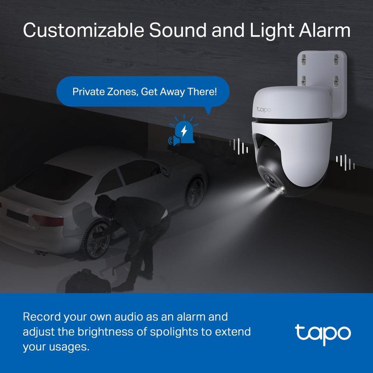 Alt view image 8 of 10 - TP-Link Tapo 2K Outdoor Pan/Tilt Security Wi-Fi Camera, 360° View, Motion Tracking, Compatible with Alexa & Google Home, Night Vision, Free AI Detection, Up to 512GB Storage (Tapo C510W)