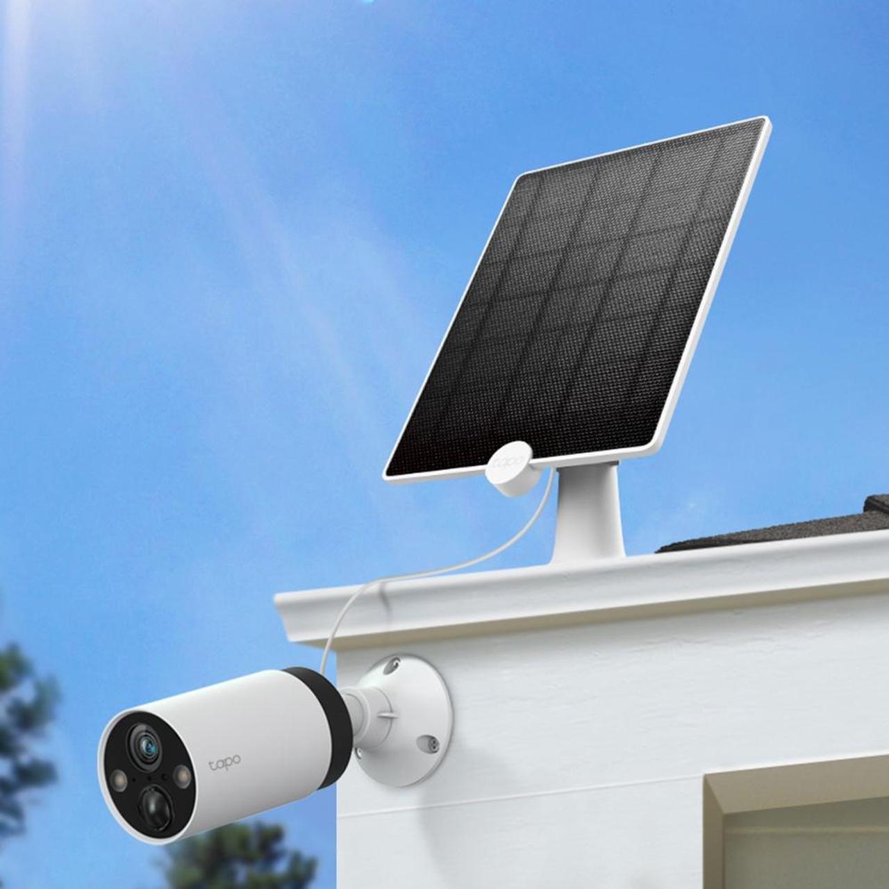 Alt view image 2 of 7 - TP-Link Tapo Solar Panel, Long-Lasting Charging Power with High-Efficiency Solar Cells, IP65 Weatherproof, 360° Adjustable Angle, Compatible with Battery Cameras
