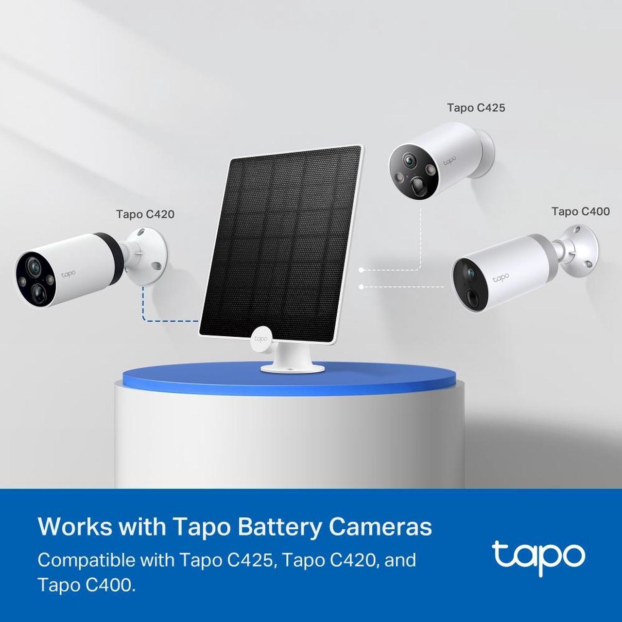 Alt view image 4 of 7 - TP-Link Tapo Solar Panel, Long-Lasting Charging Power with High-Efficiency Solar Cells, IP65 Weatherproof, 360° Adjustable Angle, Compatible with Battery Cameras