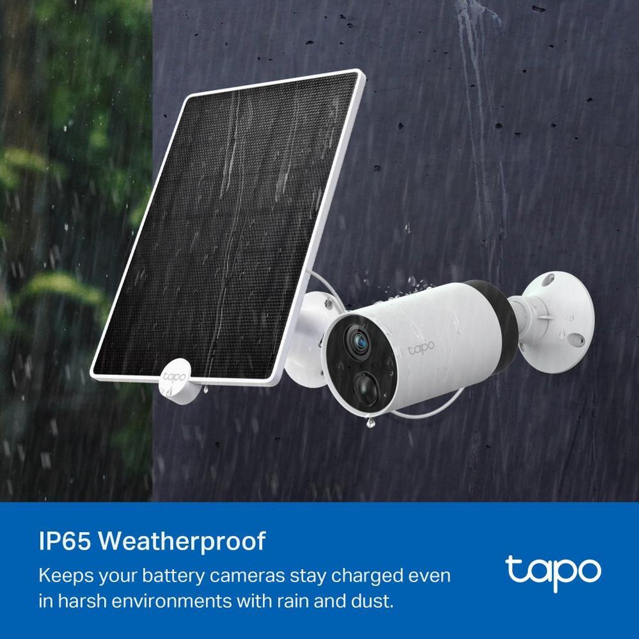 Alt view image 6 of 7 - TP-Link Tapo Solar Panel, Long-Lasting Charging Power with High-Efficiency Solar Cells, IP65 Weatherproof, 360° Adjustable Angle, Compatible with Battery Cameras