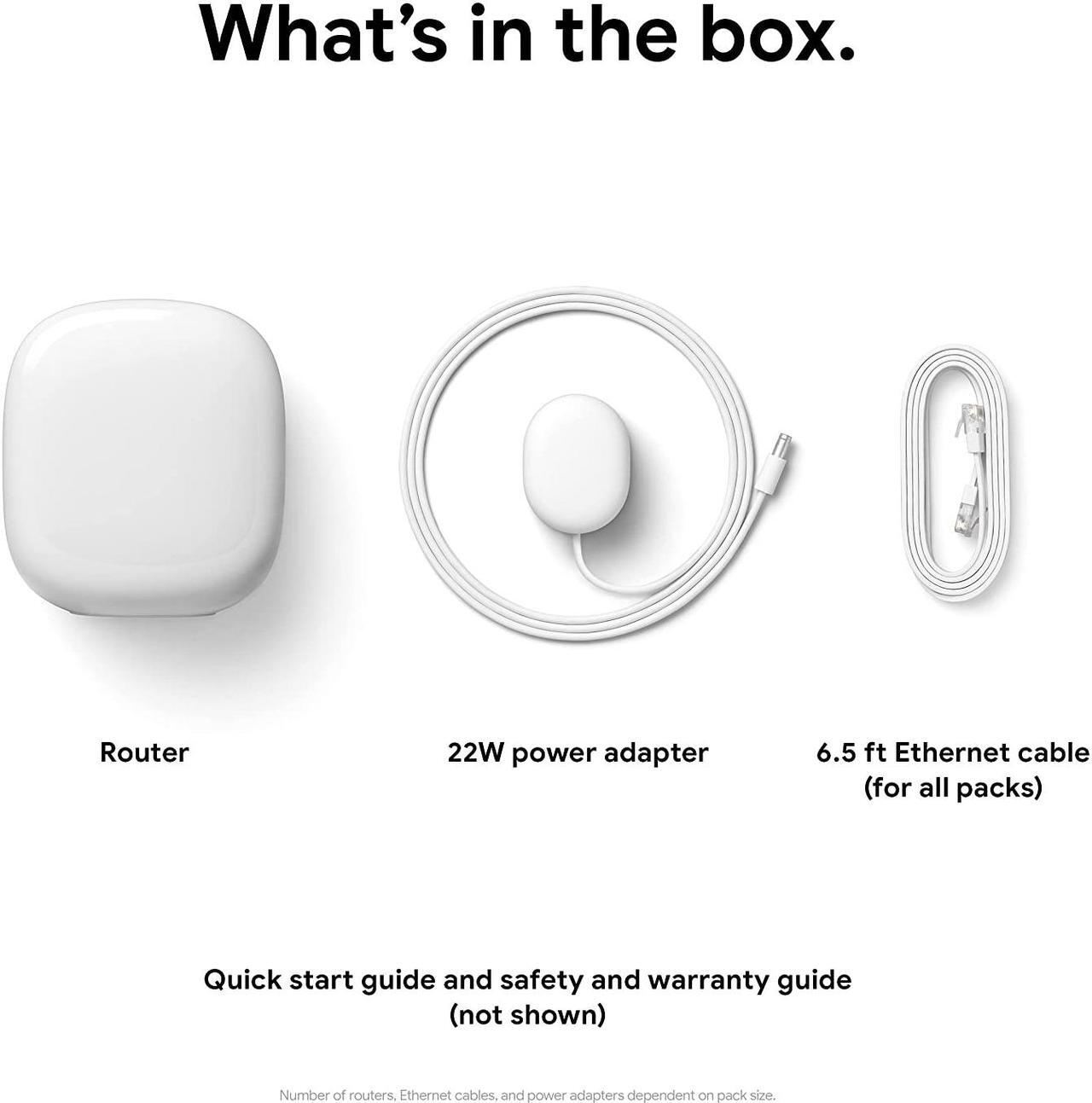 Alt view image 2 of 7 - Google Nest GA03690-CA WiFi Pro - Wi-Fi 6E - Reliable Home Wi-Fi System with Fast Speed and Whole Home Coverage - Mesh Wi-Fi Router - 3 Pack - Snow