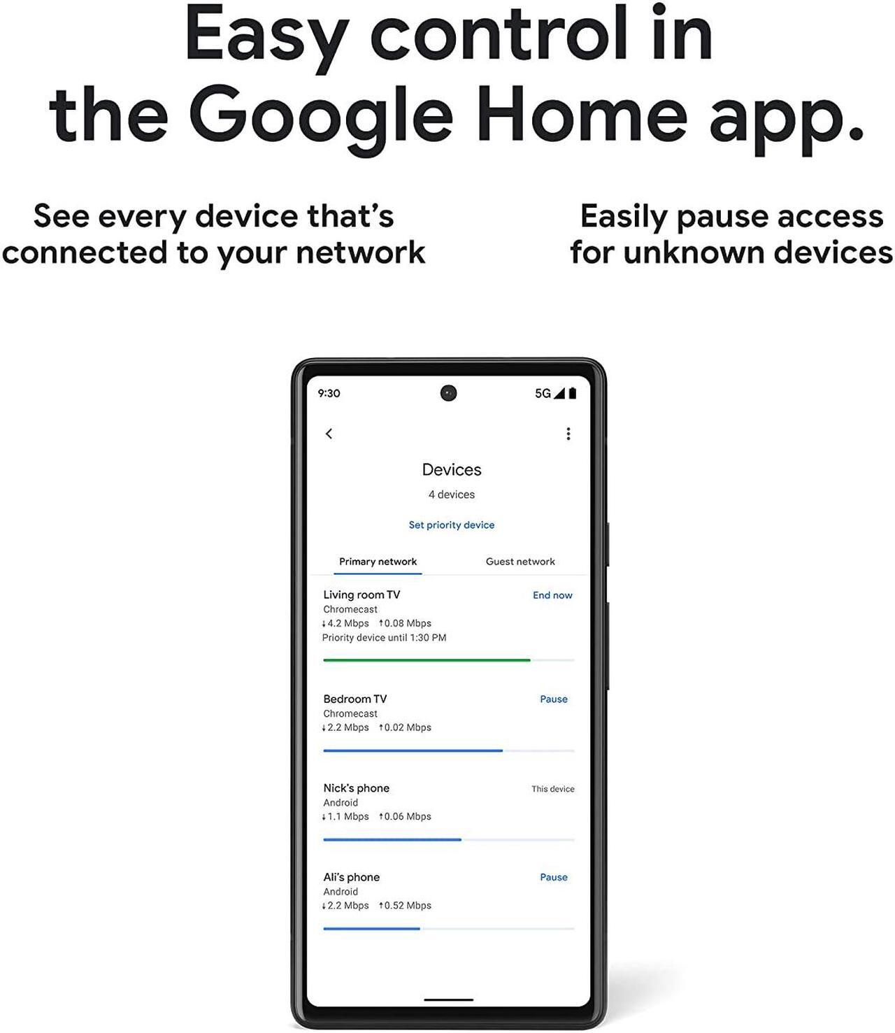 Alt view image 5 of 7 - Google Nest GA03690-CA WiFi Pro - Wi-Fi 6E - Reliable Home Wi-Fi System with Fast Speed and Whole Home Coverage - Mesh Wi-Fi Router - 3 Pack - Snow