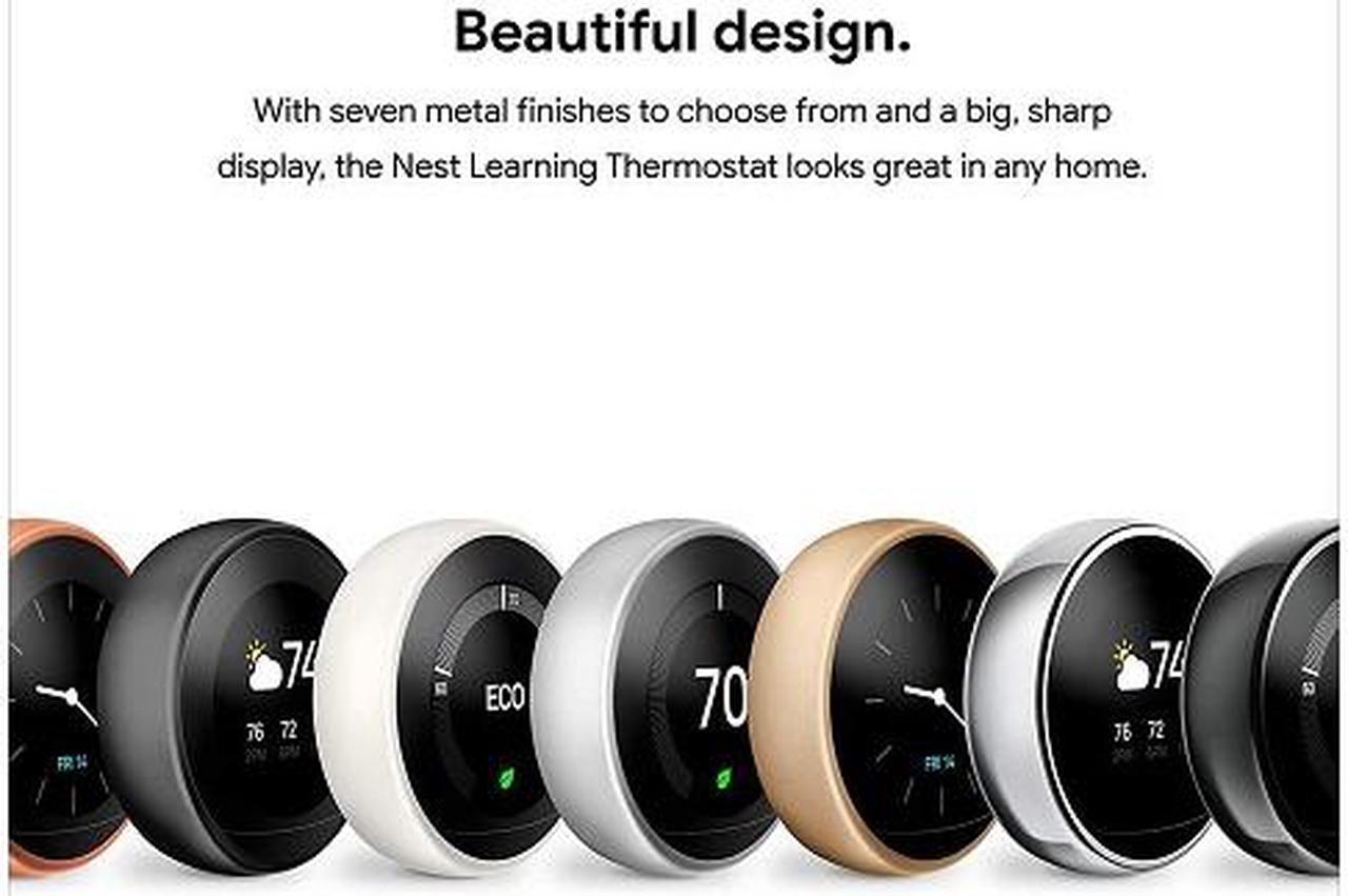Alt view image 2 of 5 - Google Nest Learning Thermostat - Programmable Smart Thermostat for Home - 3rd Generation Nest Thermostat - Compatible with Alexa - Stainless Steel-Renewed