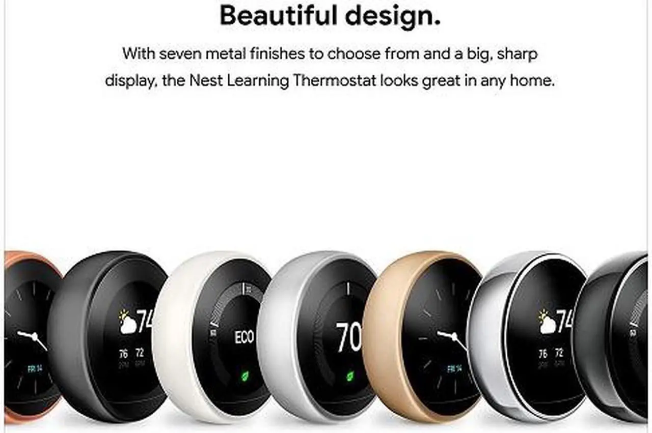 Alt view image 4 of 8 - Google Nest Learning Thermostat - Programmable Smart Thermostat for Home - 3rd Generation Nest Thermostat - Compatible with Alexa - White-Renewed