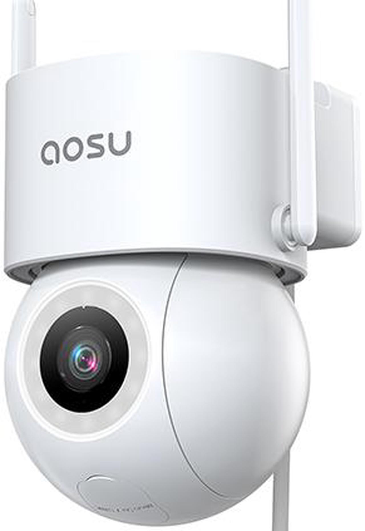 Aosu Security Cam D1 SE (C5E) Outdoor Security Camera, 3K Wired, 5MP, Total 360° coverage, 2.4GHz WiFi, Sound & Light Alarm, Ai tracking, Work with Alexa & Google Assistant. No Monthly Fees