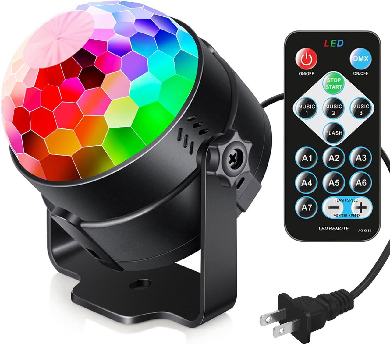 Open Box: Sound Activated Party Lights with Remote DJ Lighting, Disco Ball Strobe Stage Light for Home Room Dance Parties Birthday Karaoke Stocking Stuffers New Years Eve Halloween Christmas Decoration - Newegg.com - Open Box condition - Image 9
