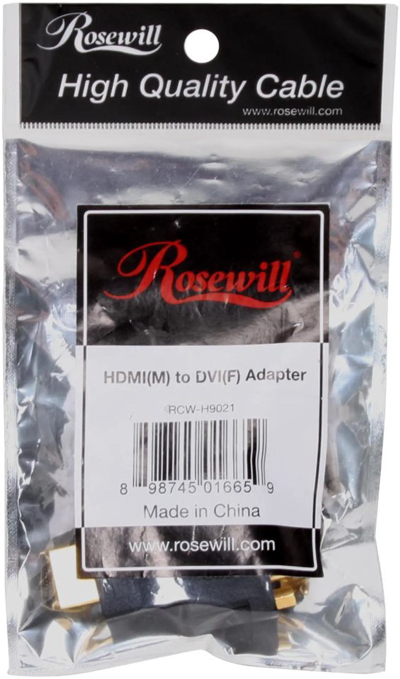 Alt view image 4 of 4 - Rosewill RCW-H9021 - DVI Female to HDMI Male Adapter