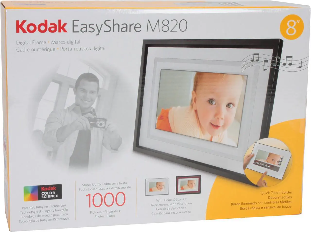 Alt view image 12 of 12 - Kodak EasyShare M820 8" 800 x 480 Digital Photo Frame w/Home Décor Kit