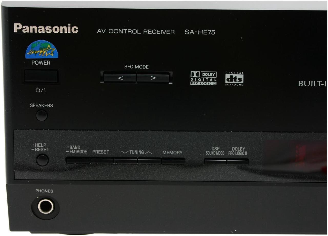 Alt view image 3 of 9 - Panasonic SA-HE75 5.1-Channel Black Home Theater Receiver