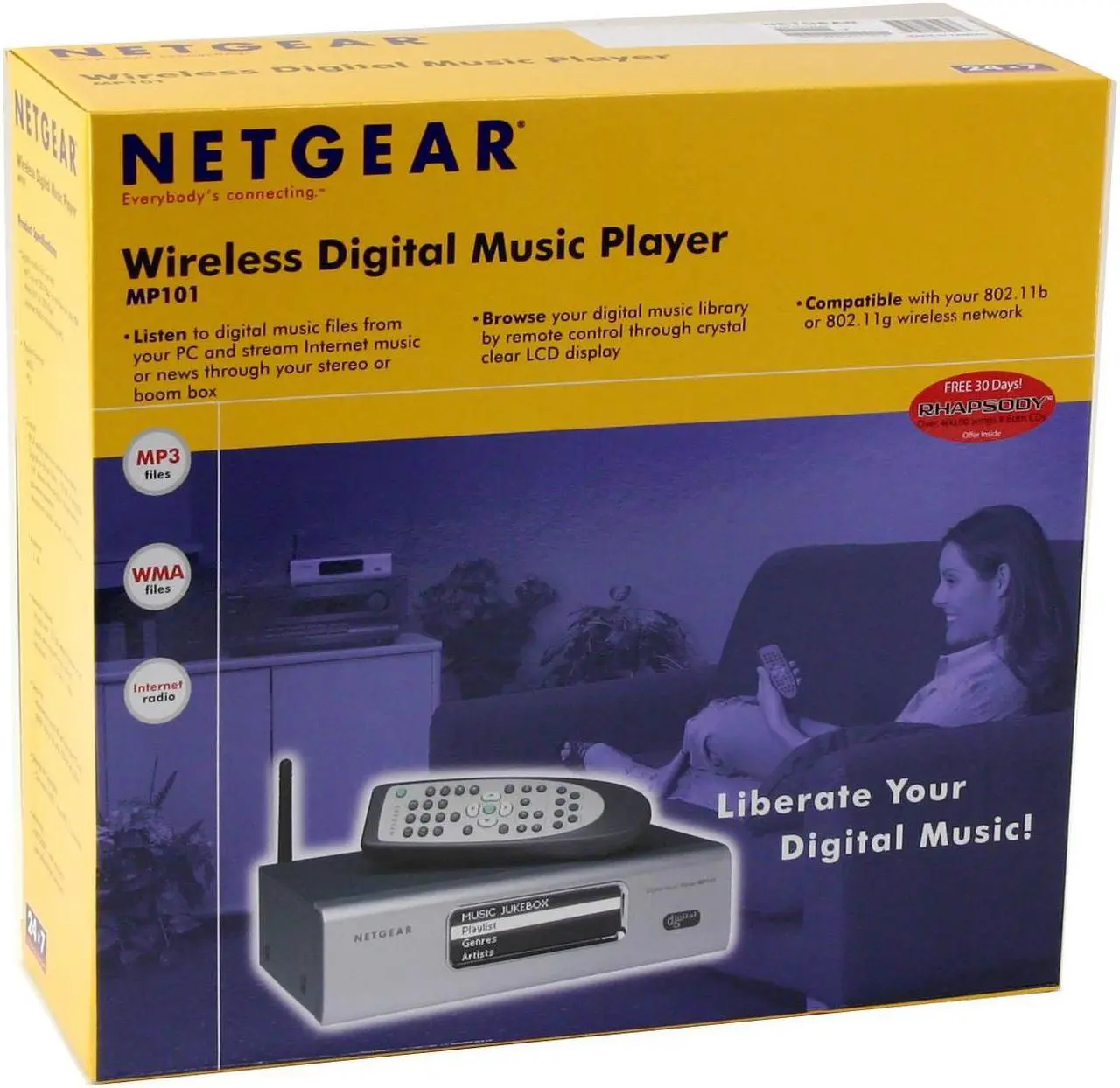 Alt view image 4 of 4 - NETGEAR MP101 Wireless Digital Music Player