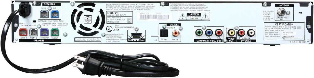 Alt view image 5 of 19 - SONY DAV-DZ170 BRAVIA Theater System