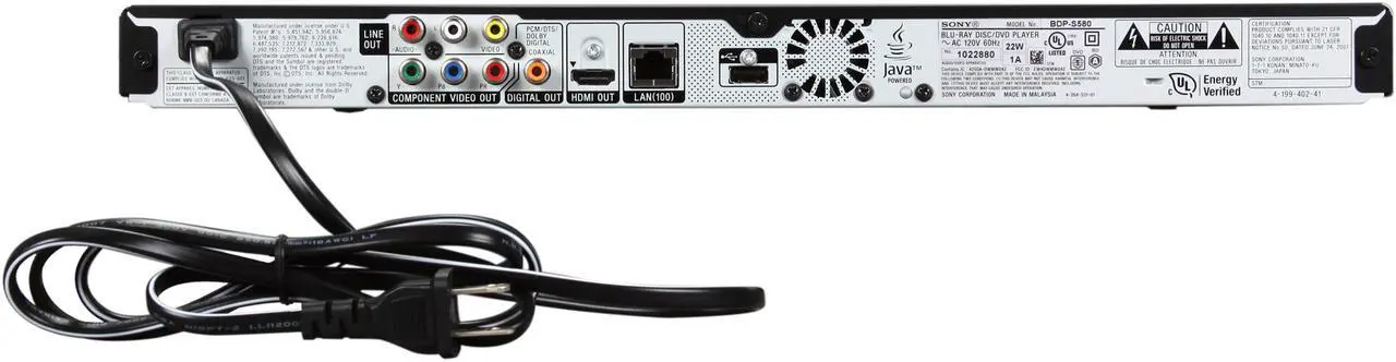 Alt view image 4 of 6 - Sony Bravia 3D WiFi Built-in Blu-ray Player BDP-S580