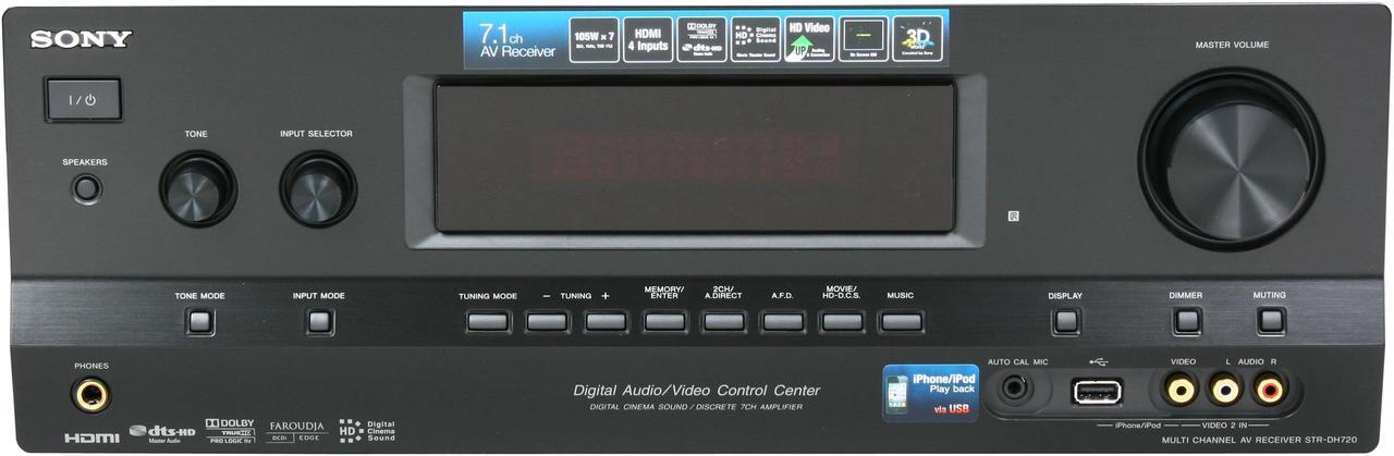 Alt view image 2 of 6 - SONY STR-DH720 7.1-Channel 3D A/V Receiver