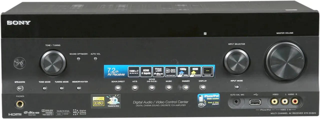 Alt view image 2 of 6 - SONY STR-DH820 7.1-Channel 3D Surround Sound A/V Receiver