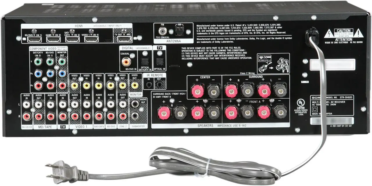 Alt view image 4 of 6 - SONY STR-DH820 7.1-Channel 3D Surround Sound A/V Receiver