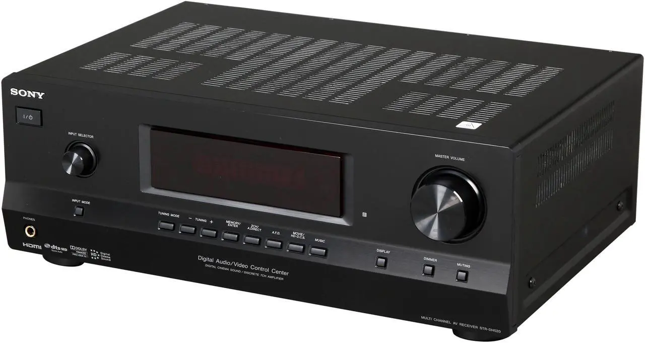 Main image of SONY STR-DH520 7.1-Channel, 3D pass-through 6 HD inputs 4 HDMI HD Cinema Sound A/V Receiver