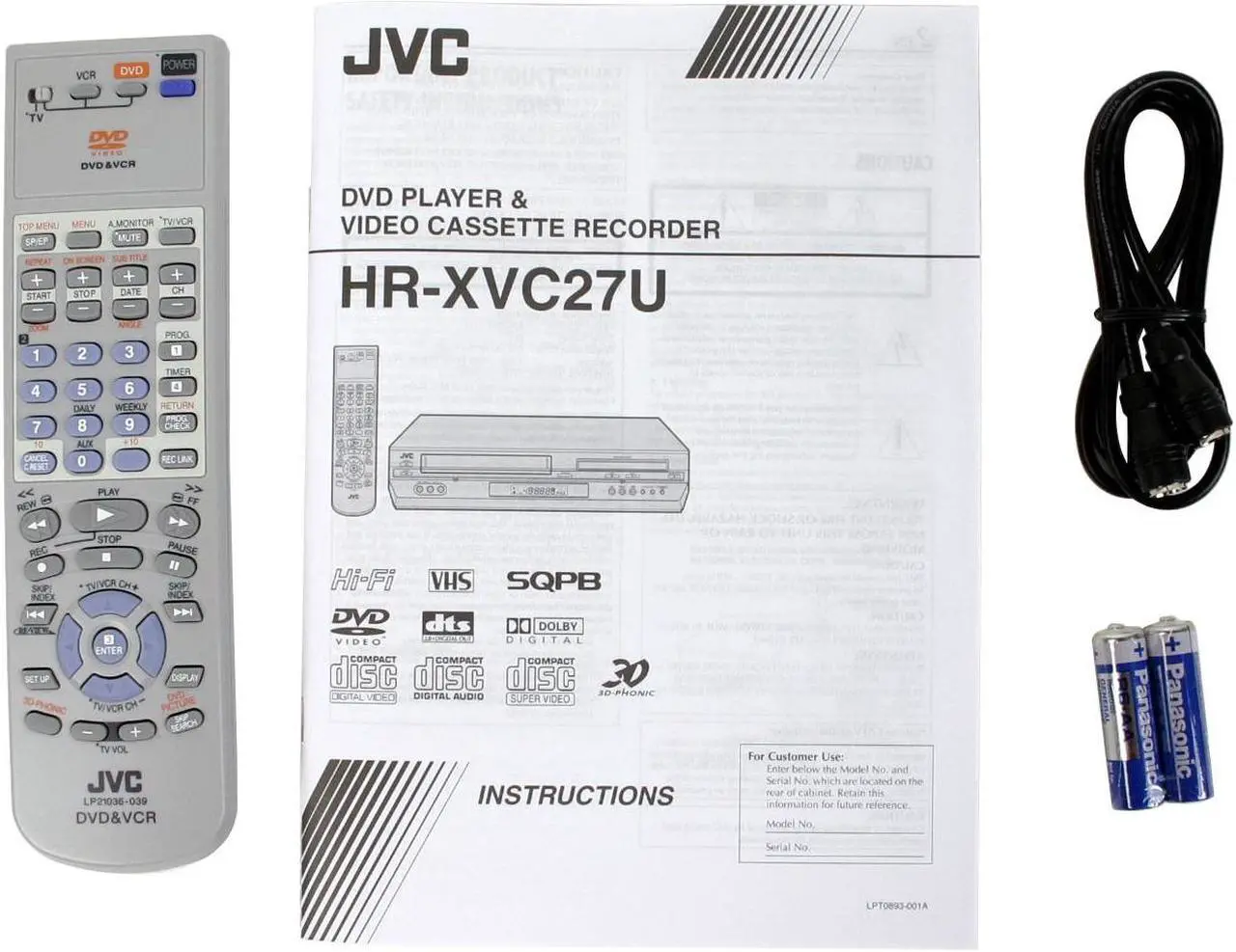 Alt view image 5 of 6 - JVC DVD Player & VCR Combo HR-XVC27U