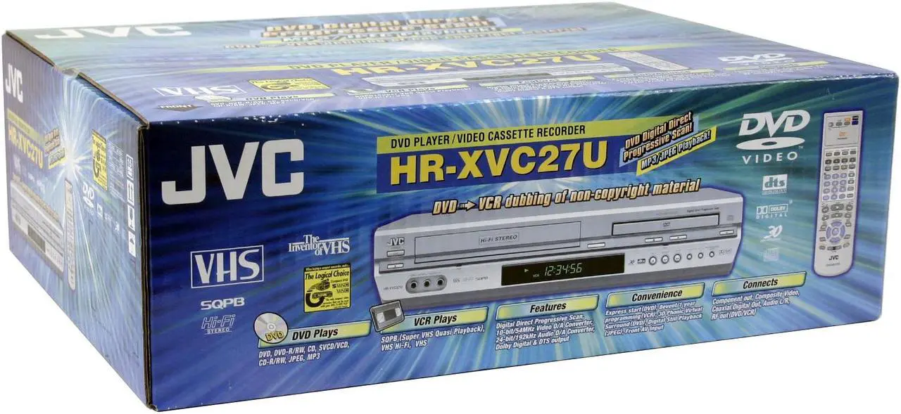 Alt view image 6 of 6 - JVC DVD Player & VCR Combo HR-XVC27U