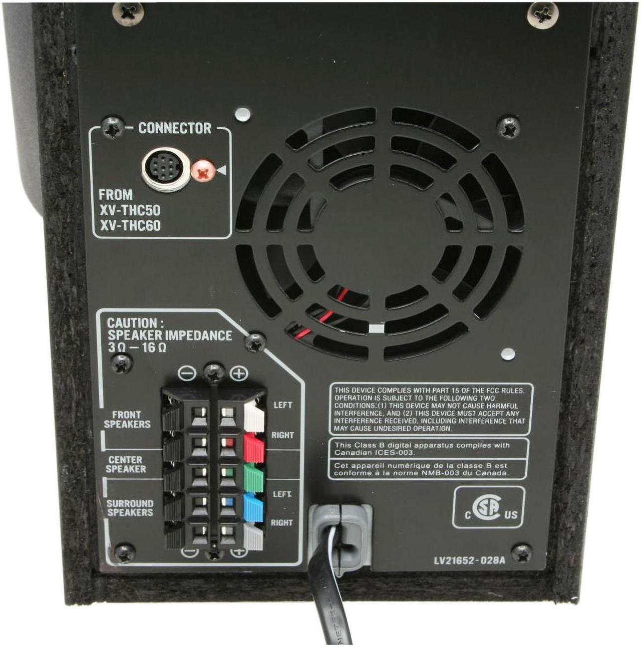 Alt view image 5 of 20 - JVC THC50 5 Disc DVD Home Theater in A Box w/Reciever & USB Input