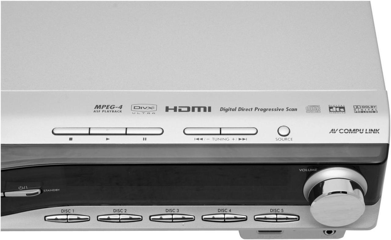 Alt view image 7 of 20 - JVC THC50 5 Disc DVD Home Theater in A Box w/Reciever & USB Input