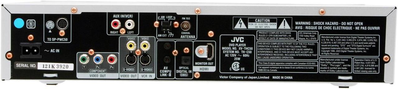 Alt view image 8 of 20 - JVC THC50 5 Disc DVD Home Theater in A Box w/Reciever & USB Input
