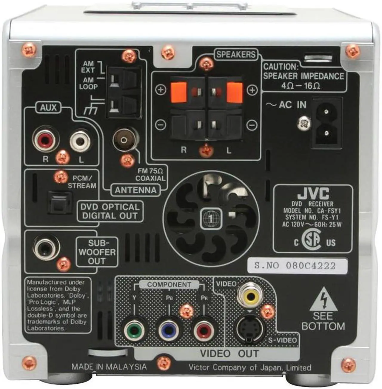 Alt view image 6 of 14 - JVC DVD/CD/MP3 1-Disc Changer Shelf System FS-Y1