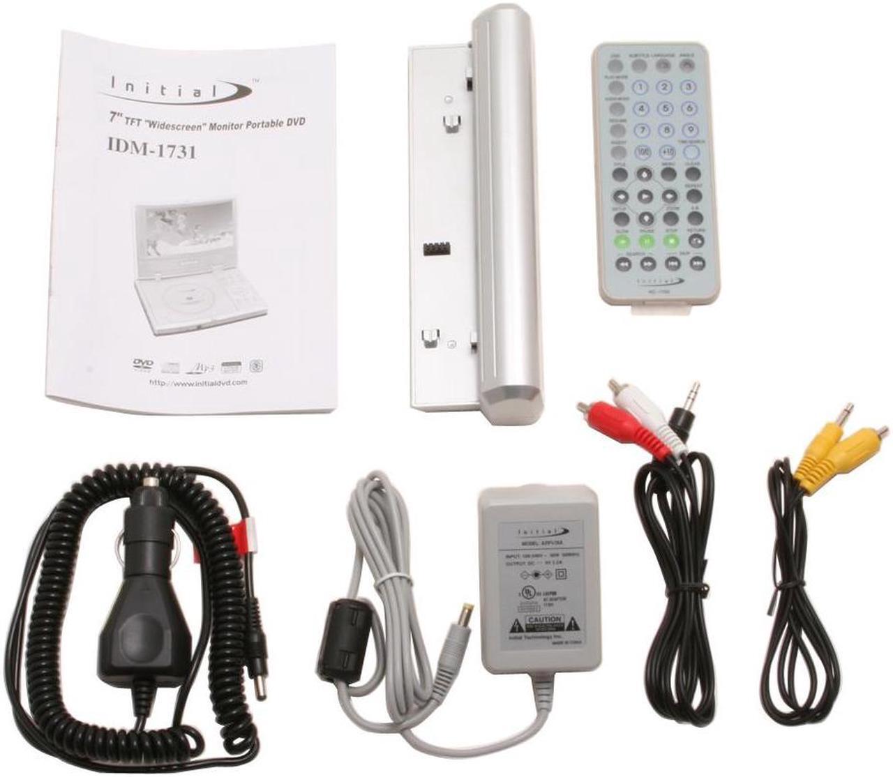 Alt view image 9 of 10 - Initial IDM-1731 Portable DVD Player W/ 7" 16:9 LCD