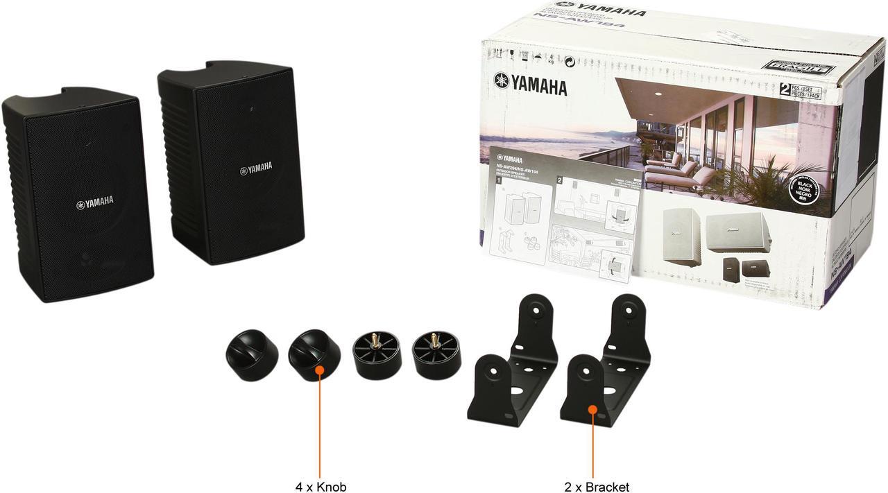 Alt view image 8 of 8 - Yamaha NS-AW194 - 2-Way High-Performance Wall-Mount Outdoor Speakers - Black