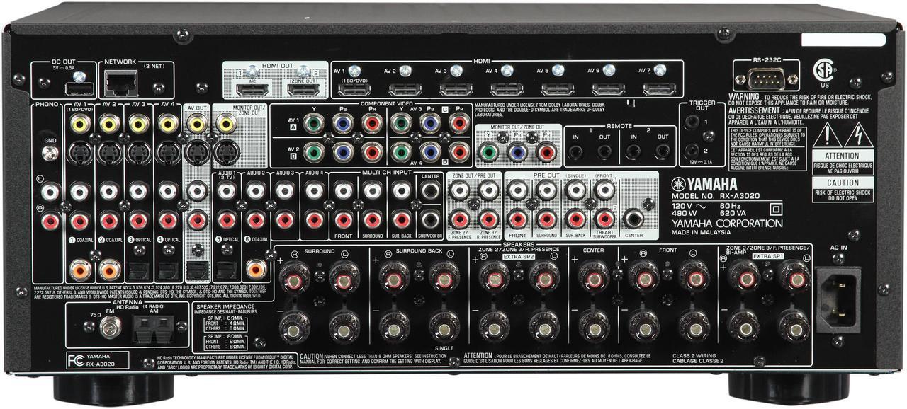 Alt view image 4 of 6 - YAMAHA RX-A3020 9.2-Channel Network AV Receiver