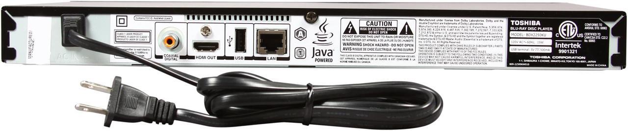 Alt view image 4 of 6 - TOSHIBA WiFi Built-in Blu-ray Disc Player BDX2250