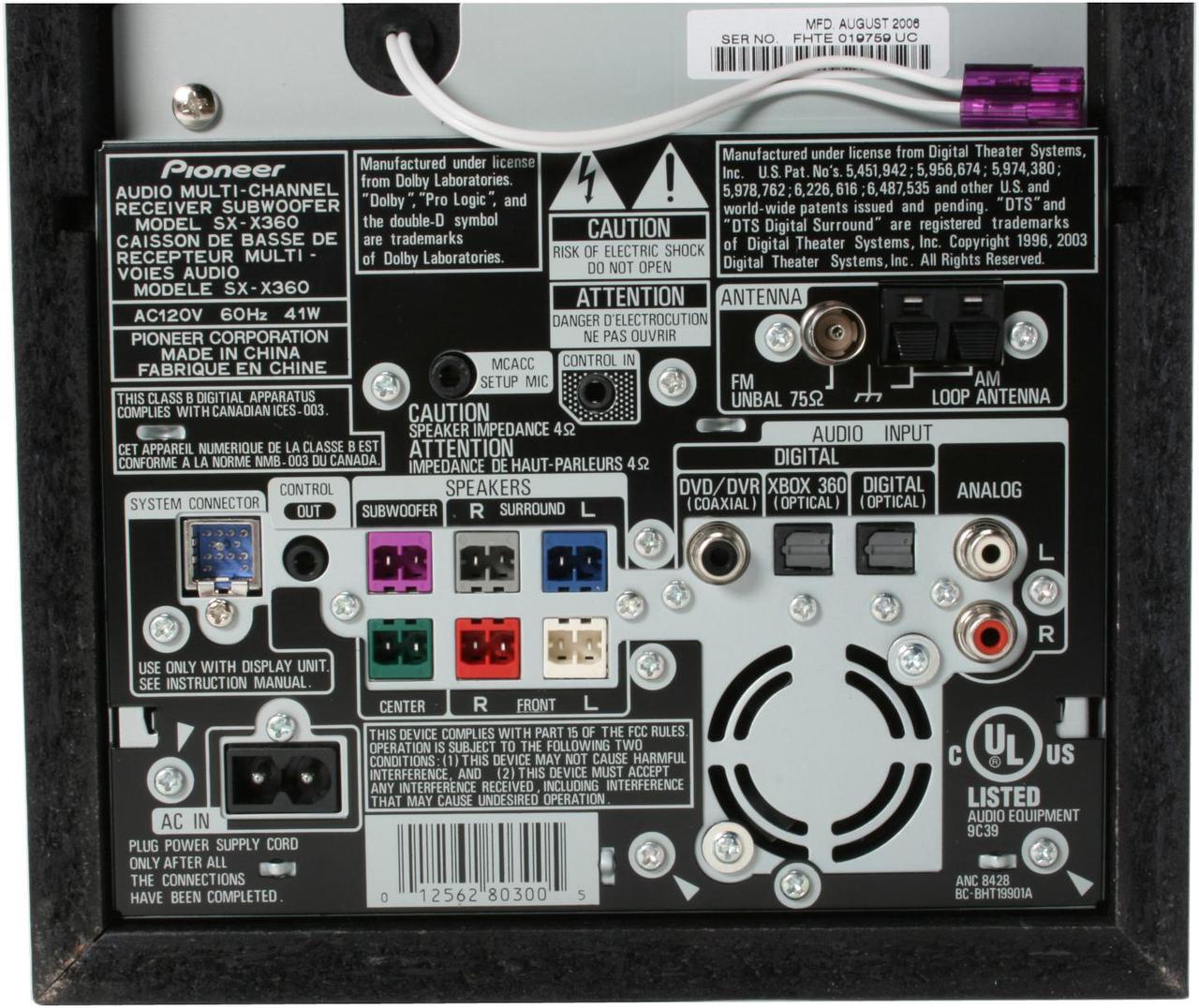 Alt view image 11 of 17 - Pioneer HTS-GS1 5.1 Surround Sound System for XBox 360
