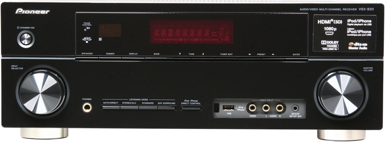 Alt view image 2 of 6 - Pioneer VSX-820-K 5.1-Channel 3-D Ready A/V Receiver