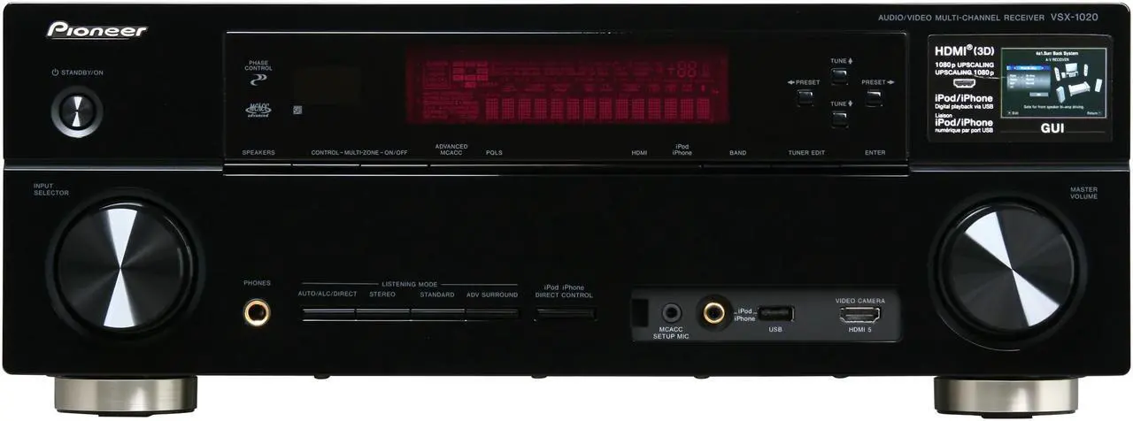Alt view image 2 of 6 - Pioneer VSX-1020-K 7.1-Channel 3-D Ready A/V Receiver