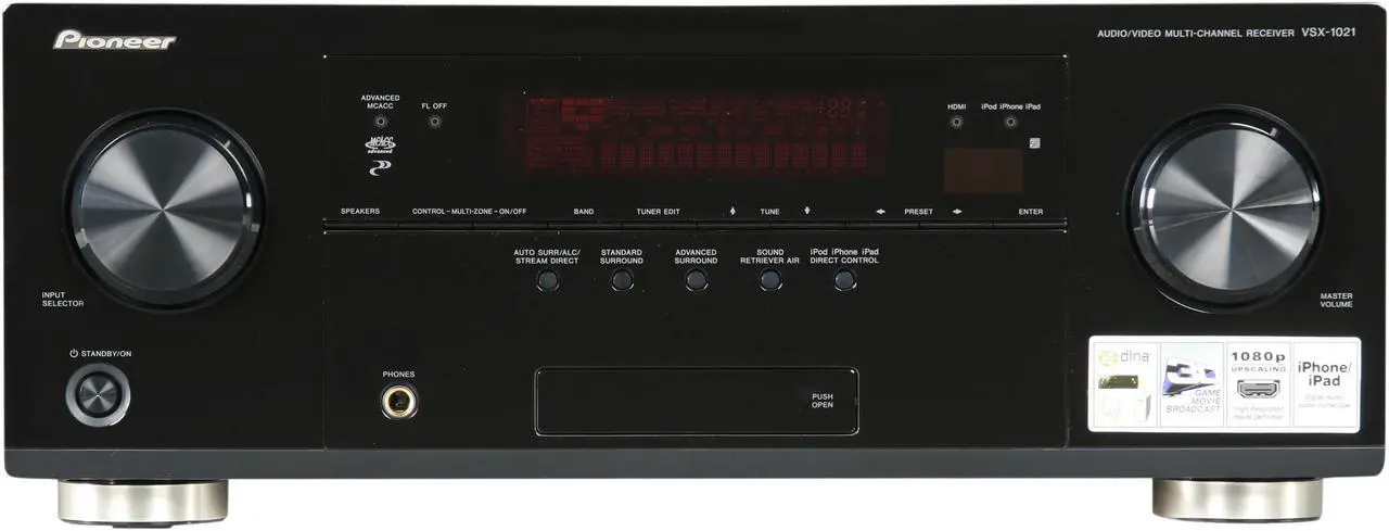 Alt view image 2 of 6 - Pioneer VSX-1021-K 7.1-Channel A/V Receiver