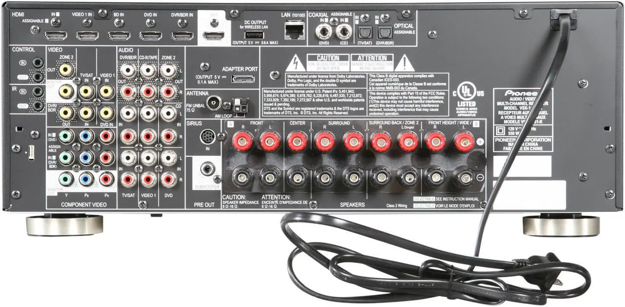 Alt view image 4 of 6 - Pioneer VSX-1021-K 7.1-Channel A/V Receiver
