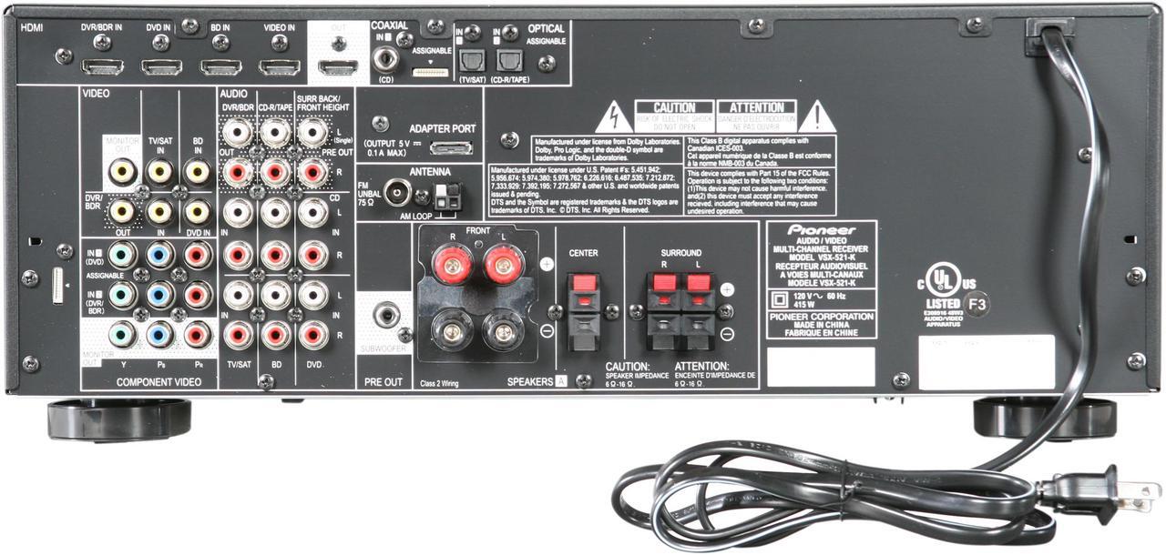 Alt view image 4 of 6 - Pioneer VSX-521-K 5.1-Channel 3D Ready A/V Receiver