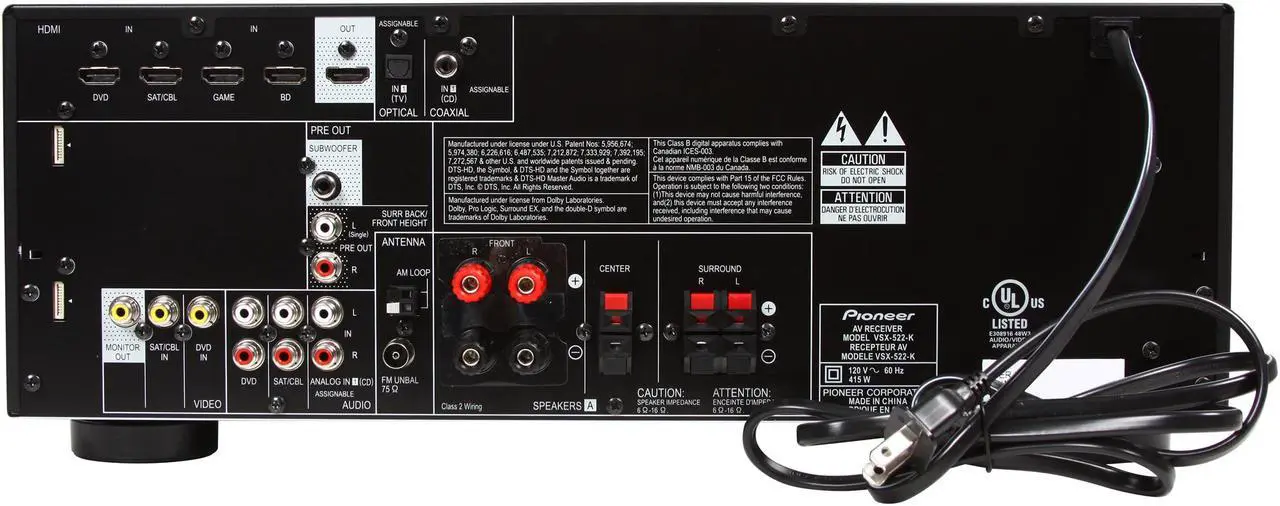 Alt view image 4 of 6 - Pioneer VSX-522-K 5.1-Channel 3D Ready A/V Receiver