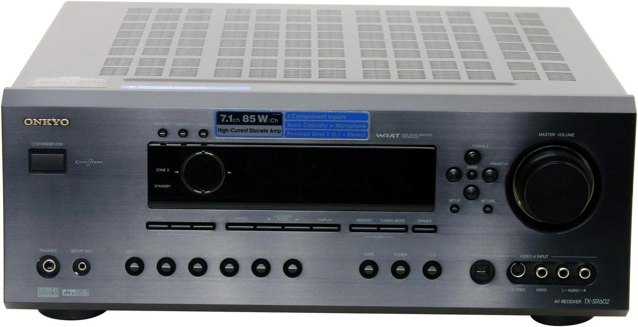 Alt view image 2 of 7 - ONKYO TX-SR602 7.1-Channel Black Home Theater Receiver